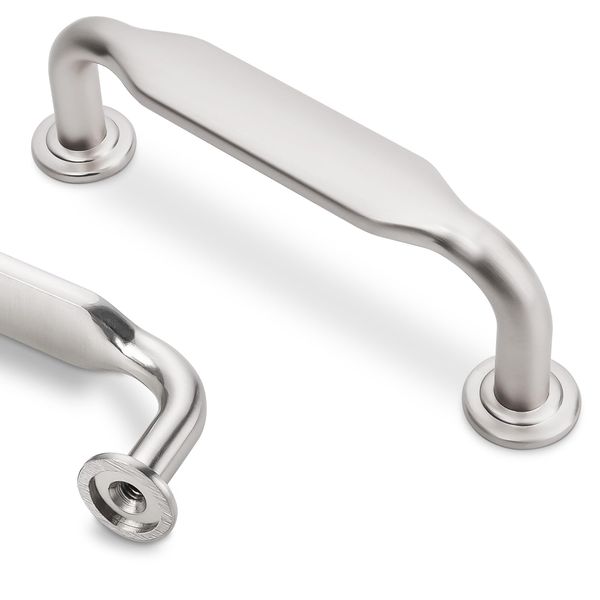 KOMOTIA 10 Pack 3 Inch Cabinet Pulls Brushed Satin Nickel Kitchen Handles Zinc Alloy Drawer Pulls Solid Hardware