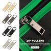 Faderr Zipper Repair Kit, 5pcs Zip Pullers, Zipper Pull-Tab Replacement, DIY Zip Slider Pull Tabs Repair Replacement Mirror Plating Zipper Handle Replacement