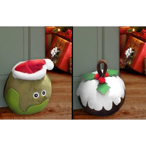 RSW Christmas Sprout & Pudding Door Stop 2 Assorted Designs (One Will Sent Randomly)