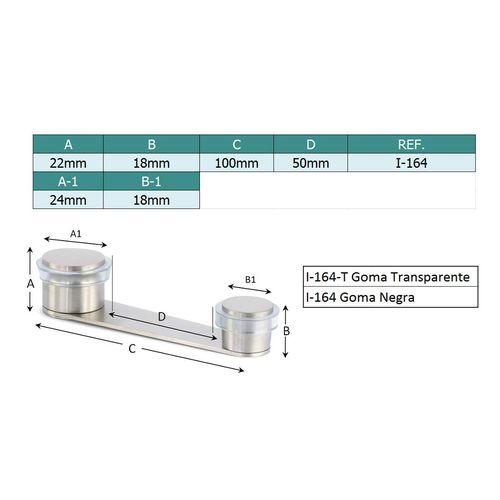 Evi Fittings I-164-tad Door Stop, Wedge Stooper,Stainless Steel, Adhesive or Screw Fix.