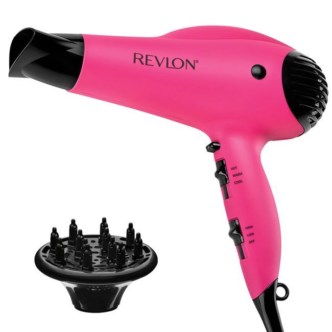 Revlon Volume Booster Hair Dryer | 1875W for Voluminous Lift and Body, (Pink)