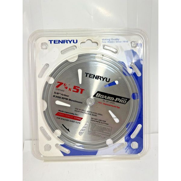 Tenryu 7-1/4" Dia x 5T 5/8" Arbor Board-Pro BP-18505 Cement Board Saw Blade