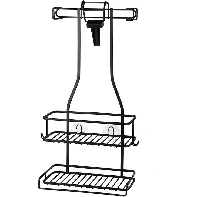 BLKP Pearl Metal Shower Rack, 2 Tiers, Bath Storage, Limited Black BLKP Black AZ-5078, Product Size (W x D x H): Approx. 10.8 x 5.7 x 19.7 inches (27.5 x 14.5 x 50 cm)