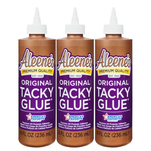 Aleene's 3 Pack, 8 oz Tacky Glue, 8 FL OZ, Original Version 3 Count