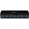 StarTech.com ST7300USB3B 7-Port USB 3.0 Hub Desktop with AC Adapter and Cable