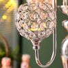 LANLONG Silver Candle Holders for Table Centerpiece 7 Arms Tall Crystal Cande...