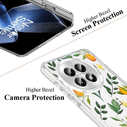Unov Case Compatible with OnePlus 13R 5G Clear with Citrus Flavors Orange Design Soft TPU Shock Absorption Slim Embossed Pattern Protective Back Cover Case