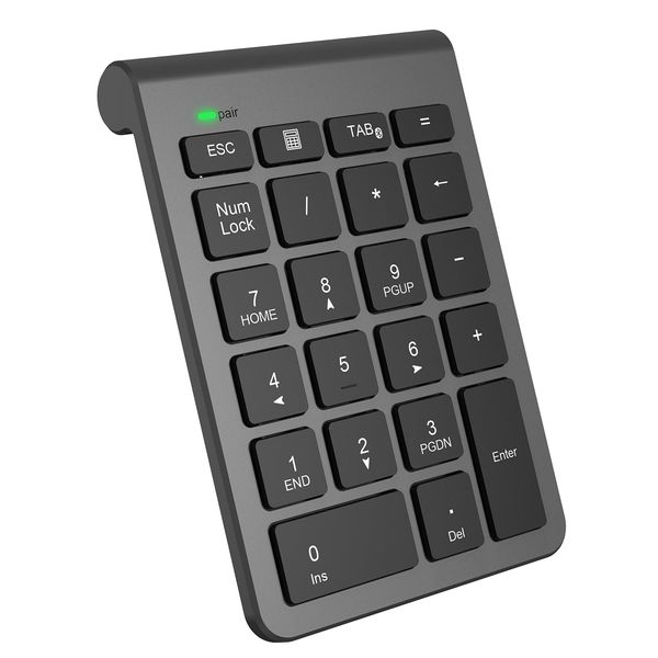 Numeric Keypad, Bluetooth Wireless Numeric Keyboard, 22 Keys, Bluetooth Numeric Keyboard, Numeric Keyboard, Multifunctional Number Pad with Tab Key, Compatible with PC, Laptop, etc