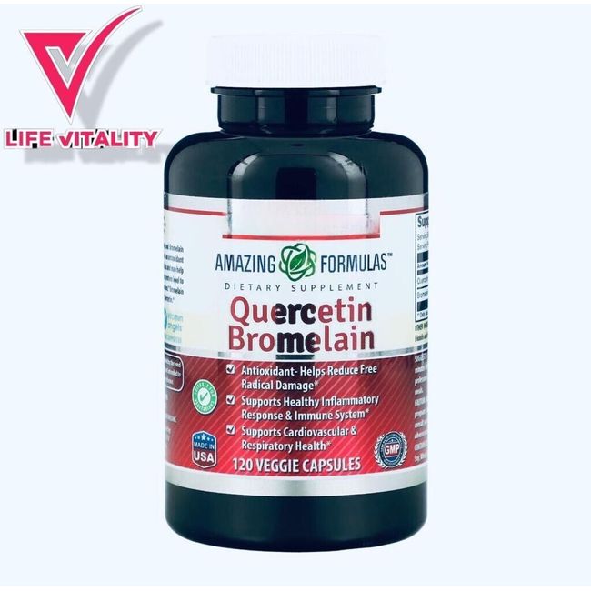 Amazing Formulas Quercetin Bromelain 120 Veggie Capsules Dietary Supplement