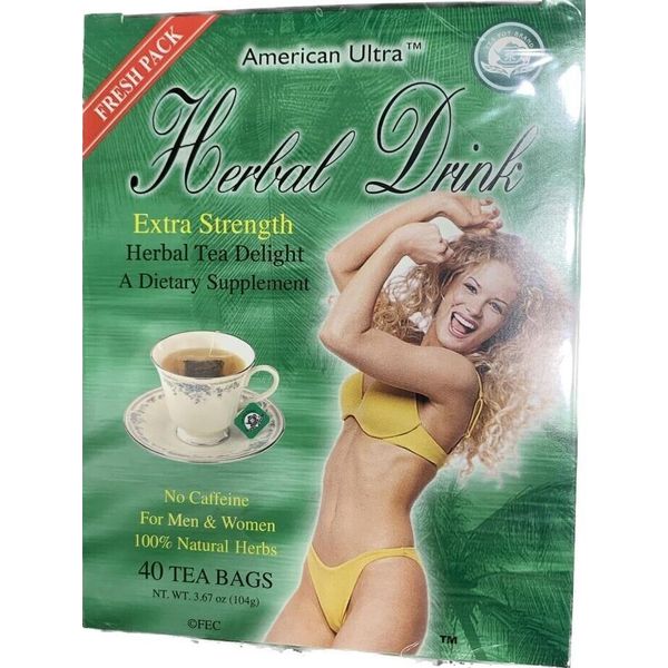 American Ultra Herbal Drink Extra Strength 40 Tea Bags 3.67 Oz