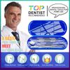 Dental Tools To Remove Plaque and Tartar, Professional Teeth Cleaning Tools, Stainless Steel Dental Hygiene Oral Care Kit with Plaque Remover, Tartar Scraper, Tooth Scaler, Dental Pick - with Case
