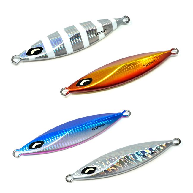 Slow Fall Wing 5.3 oz (150 g) Set of 4 Metal Jigs Lures Slow Jigging Jigging Jigging Jigs Blue Yellowtails Oyster Sawfish Amberjack Grouper Mackerel Fishing Gear BAKSTORM Bakst