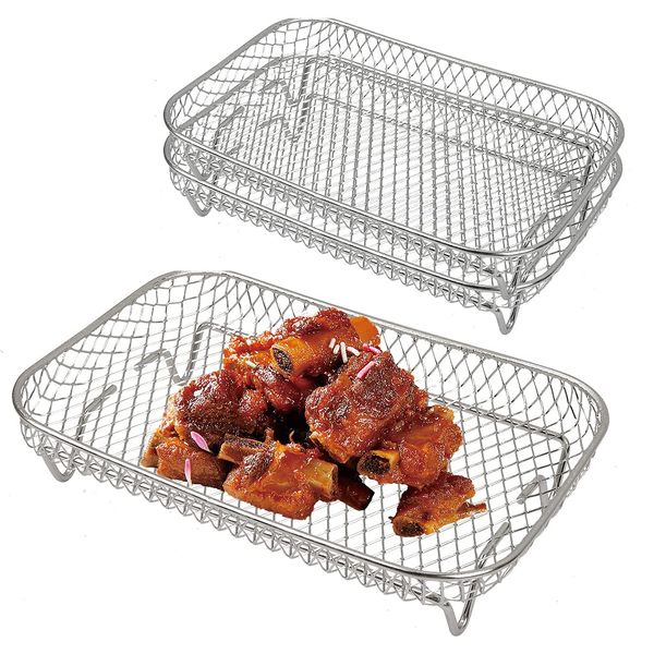 3 Tier Air Fryer Rack for Ninja Air Fryer, 304 Stainless Steel Multi-Layer Stackable Dehydrator Rack Air Fryer Accessorie for Ninja Air Fryer