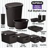 Superio 5L Small Ribbed Storage Bin- Plastic Storage Bin  (6 Pack, Brown)