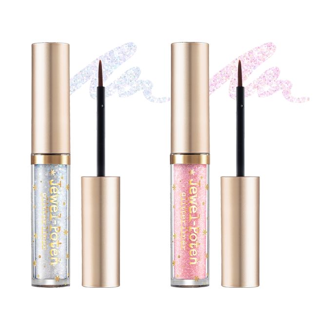 McQueen New York Jewel Potent Glitter Eyeliner 2 Set, NO1 Pyro Opal, NO3 Midnight Gold, 1 Set