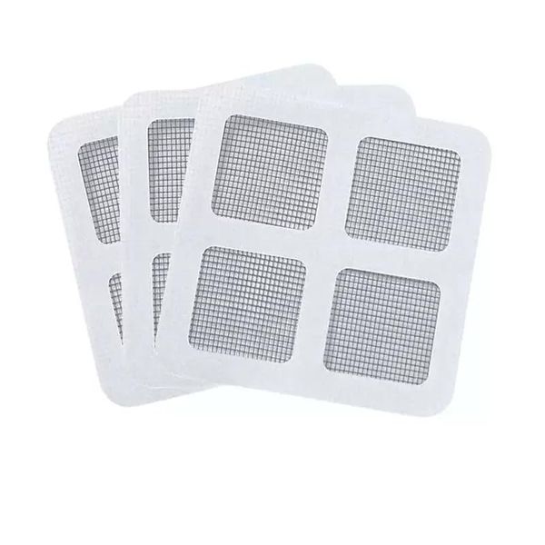 AYNKH 50pcs Floor Drain Mesh Strainer Sticker with Waterproof Adhesive, Shower Drain Hair Catcher Anti-blocking Filter Sticker Hair Catchers for Bathroom Laundry Bathtub