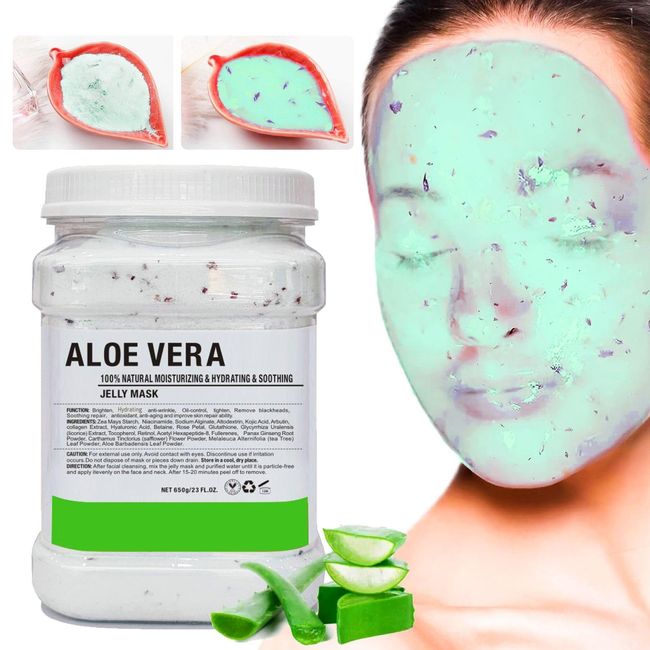 DR MEINAIER Vajacial Hydro Jelly Mask Powder for Face, Collagen Face Mask for Women, Jelly Facial Mask for Teens and Women (Aloe Vera)