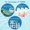 YMPBO 10PCS Replacement Heads Compatible with 7AM2M AM101/AM105 Electric Toothbrush +[30PCS Dental Floss Picks +1 Free Universal Stand Holder ] Soft Dupont Brush Bristles,Black