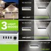 2 Pack 120 LED Solar Power Motion Sensor Wall Light Outdoor Garden Lamp White