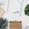 Star Rubber Stamp Size 1/2" Tall x 1-5/8" Wide