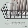 simplywire – Square Dish Drainer – Plate Drying Rack – Black Plastic Coated Steel