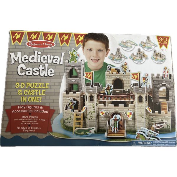 Melissa Doug Medieval Castle 3D Puzzle Play Set Dragon Knights Creative Learning