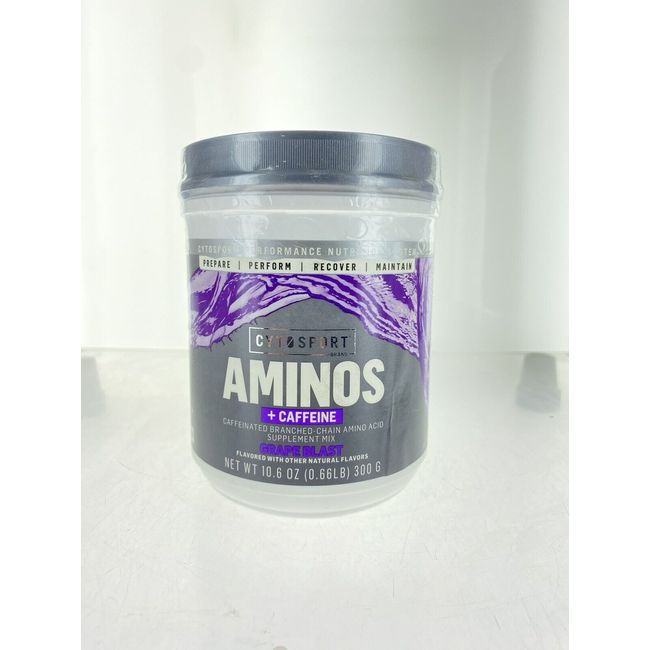 CytoSport Brand Aminos + Caffeine Dietary Supplement 10.6 oz & 25 Servings-Grape