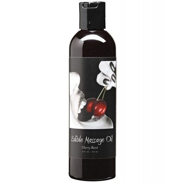 Edible Massage Oil Cherry Burst Flavored 8 oz by Earthly Body