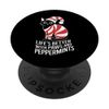 Festive Cat with Peppermint Stripes Design PopSockets Adhesive PopGrip