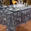 Kitchenwise Table Runner Large Stag Grey Silver, V End, Tassels, Slate Black Shimmer Deer