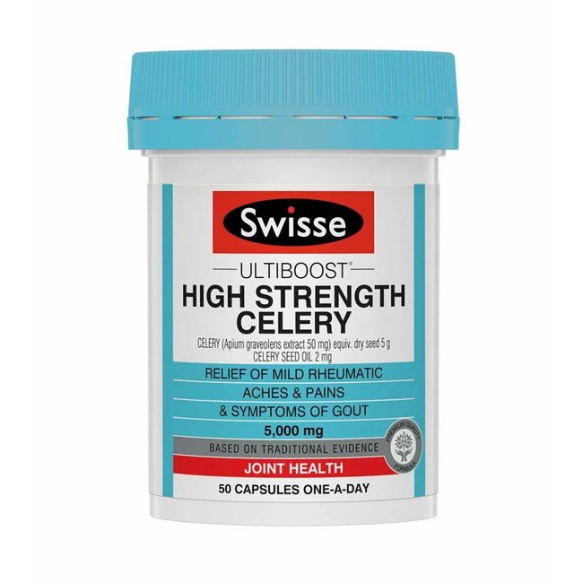 NEW Swisse High Strength Celery 50 Capsules ULTIBOOST Gout Fighter