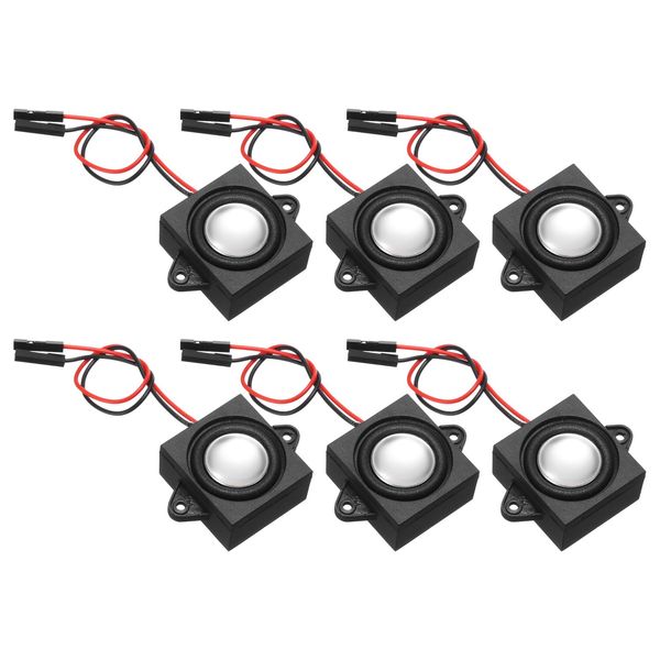 sourcing map 6Pcs 3 Watt 4 Ohm Single Mini Speaker Full-Range Mobile Portable Advertising Machine Speaker Connector Separating Interface for Small Electronic Projects