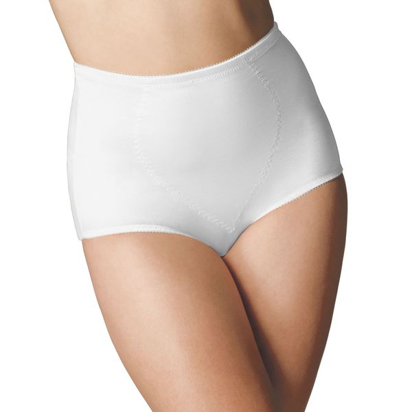 Bali Women's Moderate Control Tummy Panel Brief, White, Small