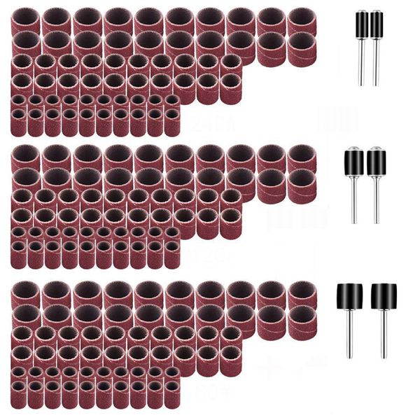 Yesallwas Sanding Band, 186 Piece Set, Mini Router, Polishing, 80#/120#/240#, Sanding Ring, Sanding Drum, Polishing Wheel, Drum Sander Set, Rotary Tool, Rotary Tool, Polishing Wheel