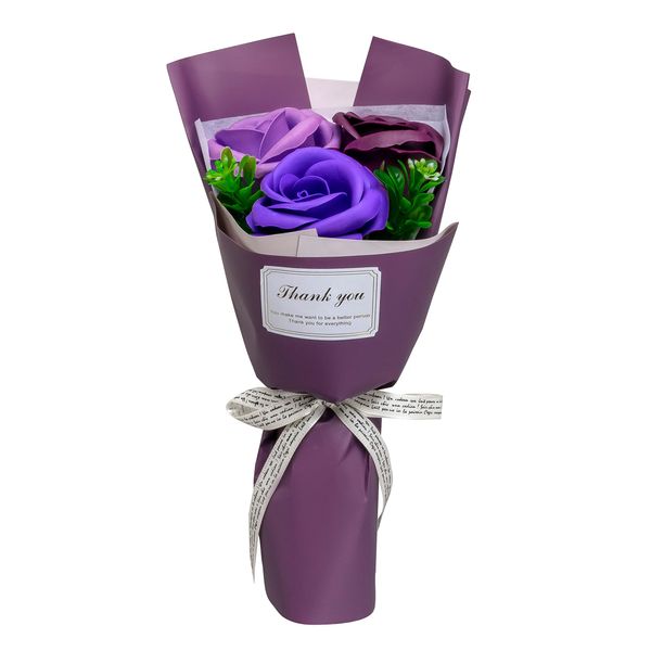 Millennium Art MMFDB8H3-00L MMFDB8H3-00L Soap Flower Arrangement, Fairy 3 Bouquet, Purple, W3XD6XH19cm, 1 Bundle