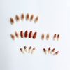 Set of 24 Nail Tips Plaid Nails Dark Brown Fake Nails For Taking Photos, Weddings, Coming-of-Age Ceremonies, Parties, After-Parties, Etc. Pearl Rhinestones