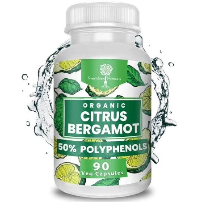 Organic Citrus Bergamot 1000 mg USDA Certified Polyphenols Vegetarian 90 Capsules, 90 Packets