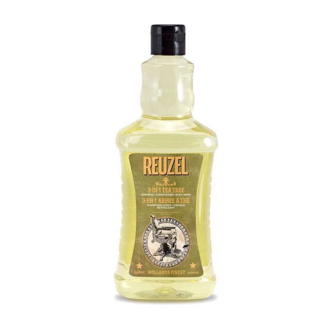 Reuzel 3-In-1 Tea Tree Shampoo, Cleanses Hair and Body, 33.81 oz