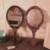 Creative Retro Mirror Makeup Mirror Portable with Makeup Mirror (Brown)