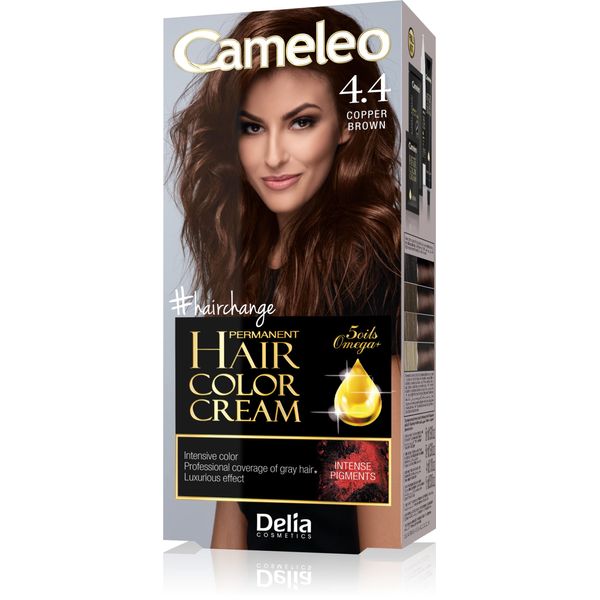 Cameleo - Permanent Hair Colour Cream - Copper Brown - Intensive Color & Protection - 5 Oils + Omega Plus Acids - Professional, Luxurious Hair Dye - Full Kit