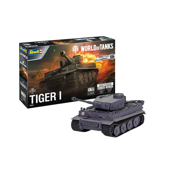 Revell World of Tanks, Coloured 03508 Tiger 1:72 Scale Plastic Model kit