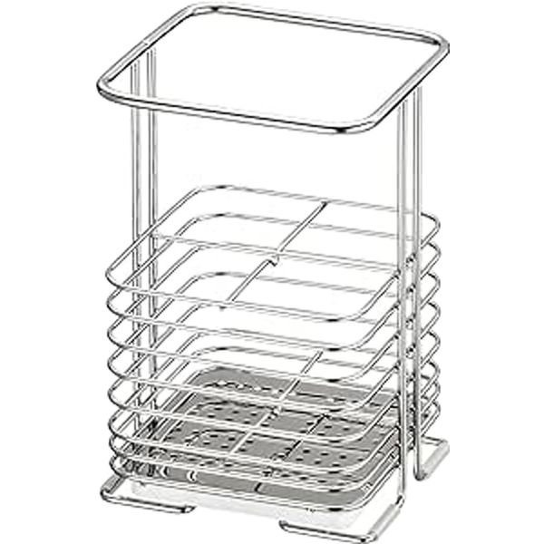 Anesty HO1868 Diatomaceous Earth, Tool Box, Chopsticks Stand, Wire, Large, Includes Tray, Silver, Width 4.5 x Depth 4.3 x Height 6.7 inches (11.5 x 11 x 17 cm), Karari+ Tray Can Be Washed With Water,