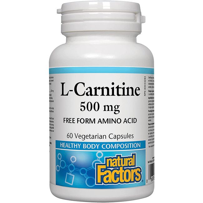 Natural Factors, L-Carnitine 500 mg, Energy Support, 60 Capsules