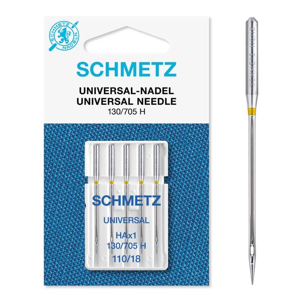 Schmetz Sewing Machine Needles, Size 110/18, Set of 5