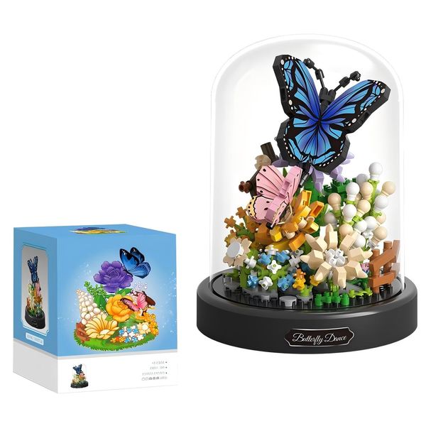 GaoDeBuChou Flower Bouquet and Insect Building Sets,530PCS Flowers Botanical Mini Bricks Building Blocks kit for Adults(Butterfly)