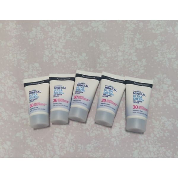 Lot of 5 (0.5) Neutrogena Mineral UltraSheer Dry-Touch SPF 30 Sunscreen Lotion