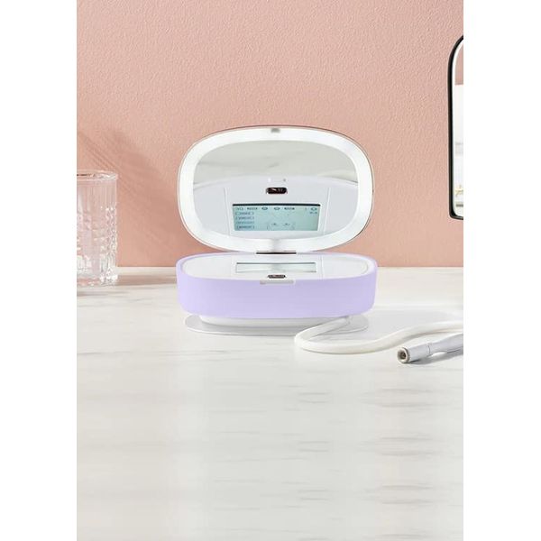 Trophy Skin UltradermMD - 3 in 1 Home Spa Microdermabrasion - Deep Skin Exfoliator Machine with Real Diamond and Pore Extractor Tips - Rejuvenate Face Skin and Even Out Skin Tone - Lilac