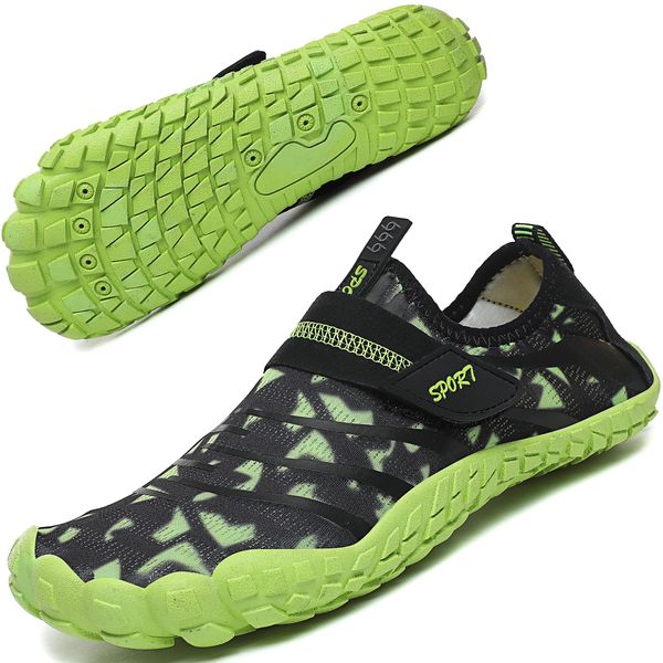 Geecol Kids Water Shoes, Quick Dry, Lightweight, Barefoot Feel, Ideal for Beach/Pool, For Boys and Girls, green