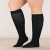 Silver StepsTM Wide Calf Compression Socks, 15-20 mmHg, Black, Medium