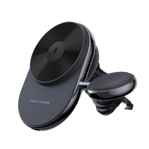 dequsen 2 in 1 for Magnetic Ice Cooling Wireless Car Charger Holder, Air Vent Car Phone Mount for iPhone 16/15/14/13/12 Series and Apple Watch Series, Black